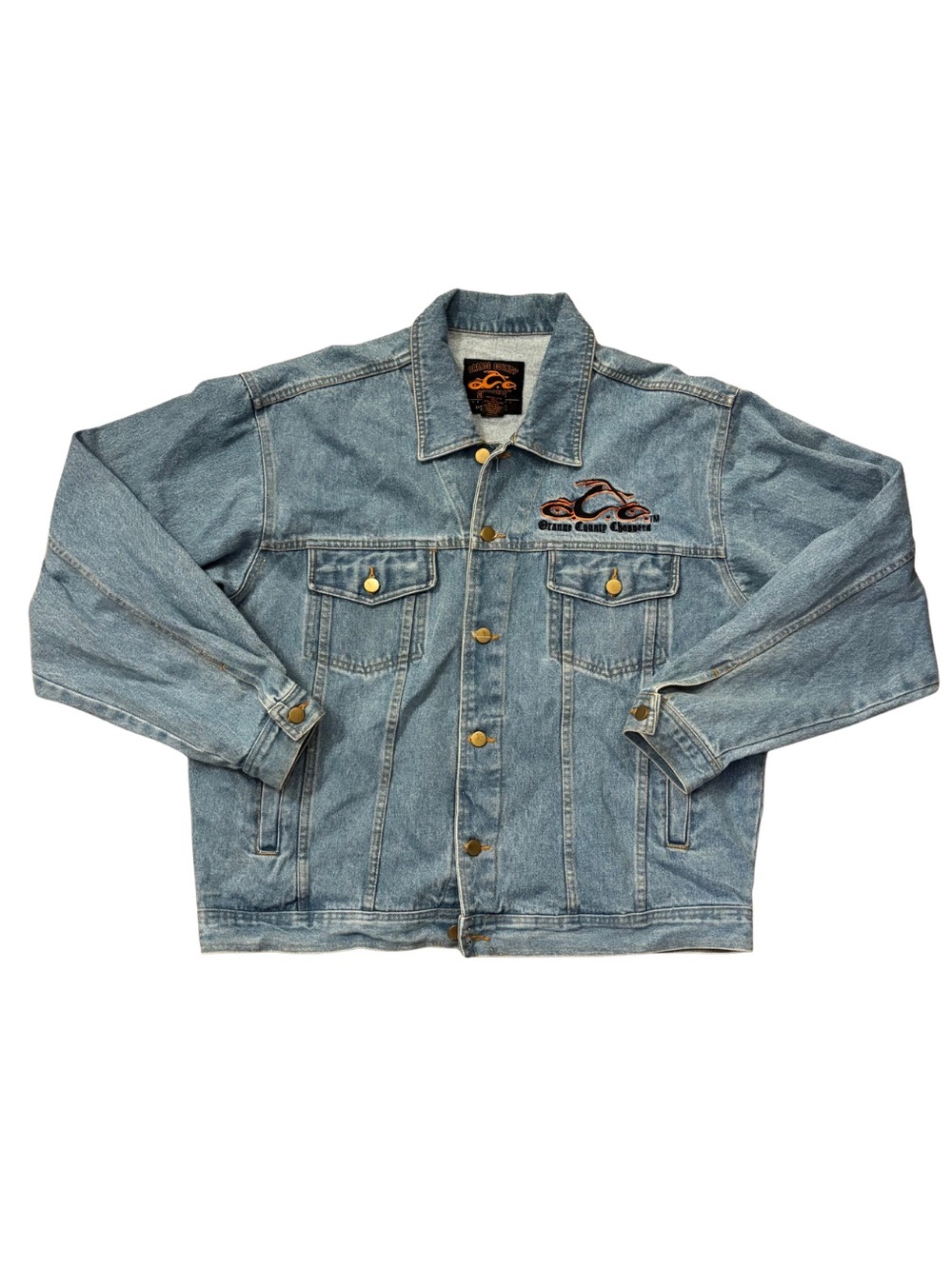 2000’s Orange County Choppers Light Blue Denim Jacket with Embroidery